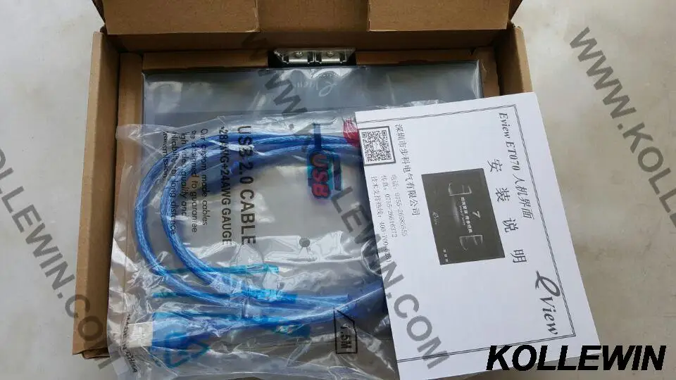 

ET070 оригинальная новая Kinco eView 7 "TFT сенсорная панель ЧМИ с программным кабелем и программным обеспечением, 2 COM порта, RS232/RS485-2 гарантия 1 год