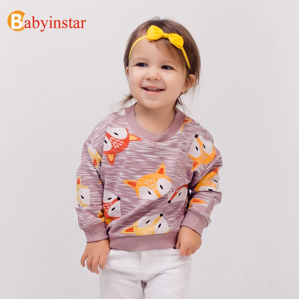 Babyinstar/Новое поступление топы для маленьких девочек толстовки и свитшоты Одежда