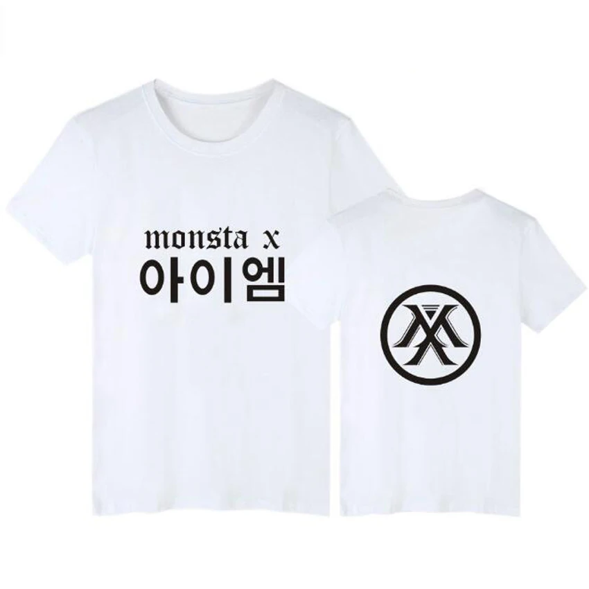 Корейская Футболка KPOP Monsta X для мужчин и женщин WONHO YOOKIHYUN I.M JOOHEON HYUNGWON хлопковая