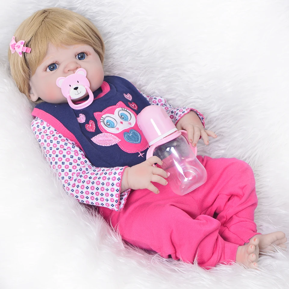 

55cm Full body silicone reborn baby doll toys lifelike adorable princess bebe toddlers girl Xmas gifts bathe toy kids bonecas