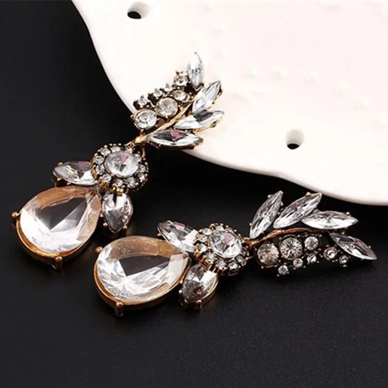 Fashion Jewelry Summer Style White Leaf Crystal Acrylic Earrings Irregular Geometric Figure Big Water Women|earrings women|earrings fashion