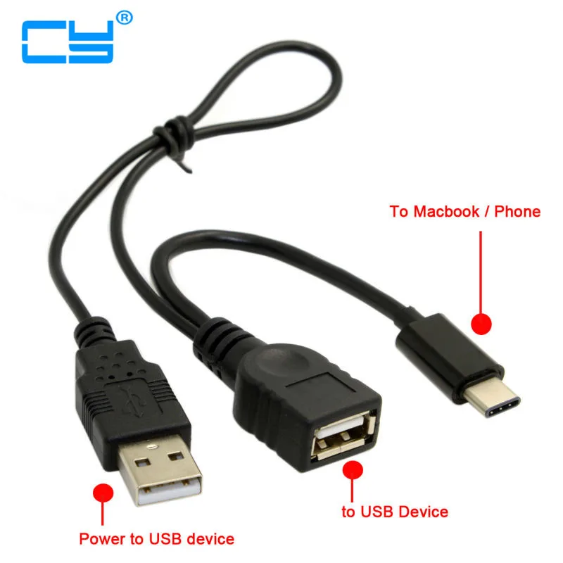 USB C type 3 1 2 0 Женский OTG кабель для передачи данных с питанием сотового телефона huawei