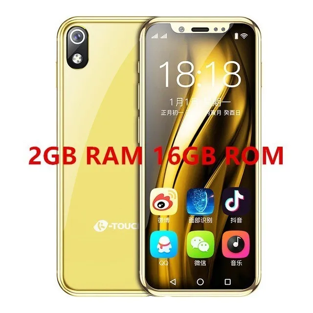 16GB ROM Gold Супер мини 4G смартфон K-TOUCH i9 i9S Лицо ID металлическая рамка Android 2000 мАч телефон WiFi Две сим-карты студенческий Android мобильный телефон - Цвет: 16GB ROM Gold