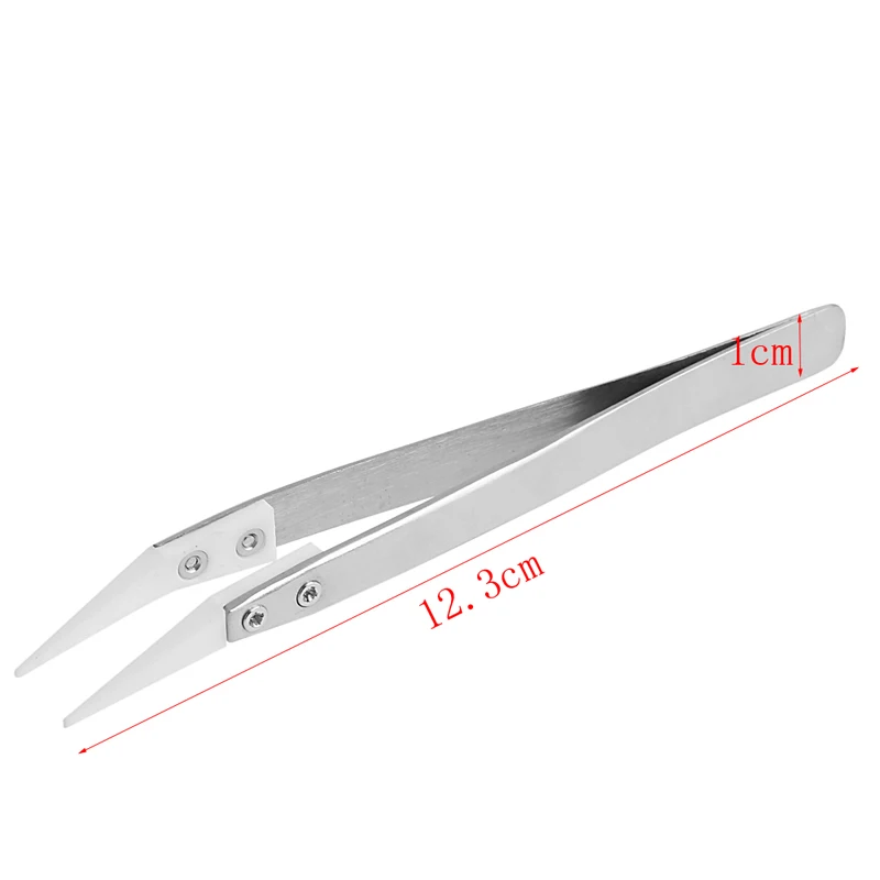 1 шт. керамический пинцет с ручкой из нержавеющей стали Изогнутый | Инструменты