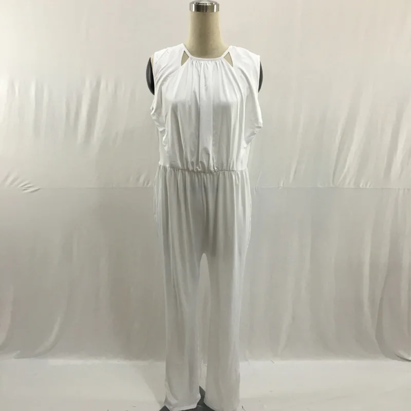 Женский комбинезон с широкими штанинами 3xl 4xl 5xl размера плюс 2020 летние длинные