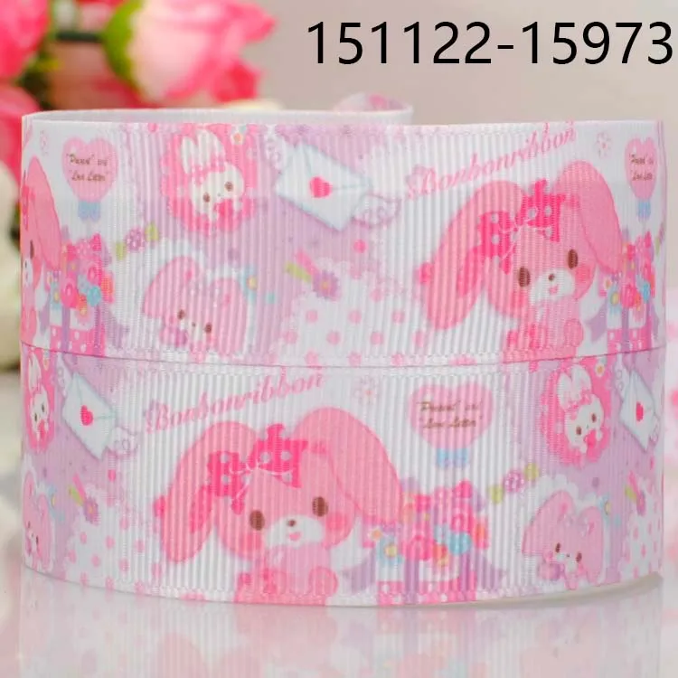 10yards-different sizes-cute Japanese cartoon ribbon printed Grosgrain ribbon 151120-15870 - Color: 151122-15973