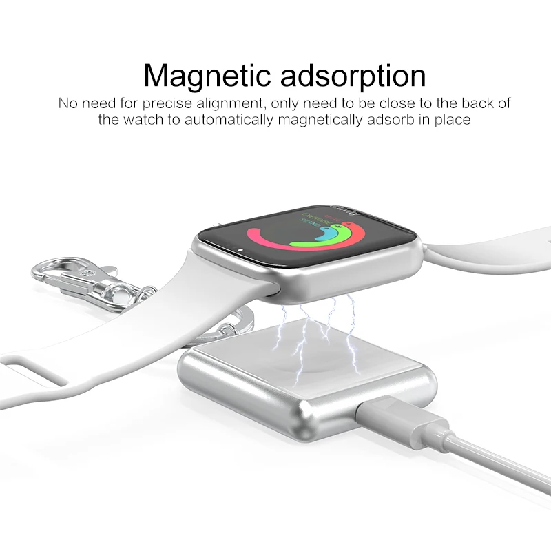 Мини беспроводное зарядное устройство с кабелем для Apple Watch 1 2 3 4 Металл+ закаленное стекло Беспроводная Магнитная Зарядка для часов 4 3 2 1