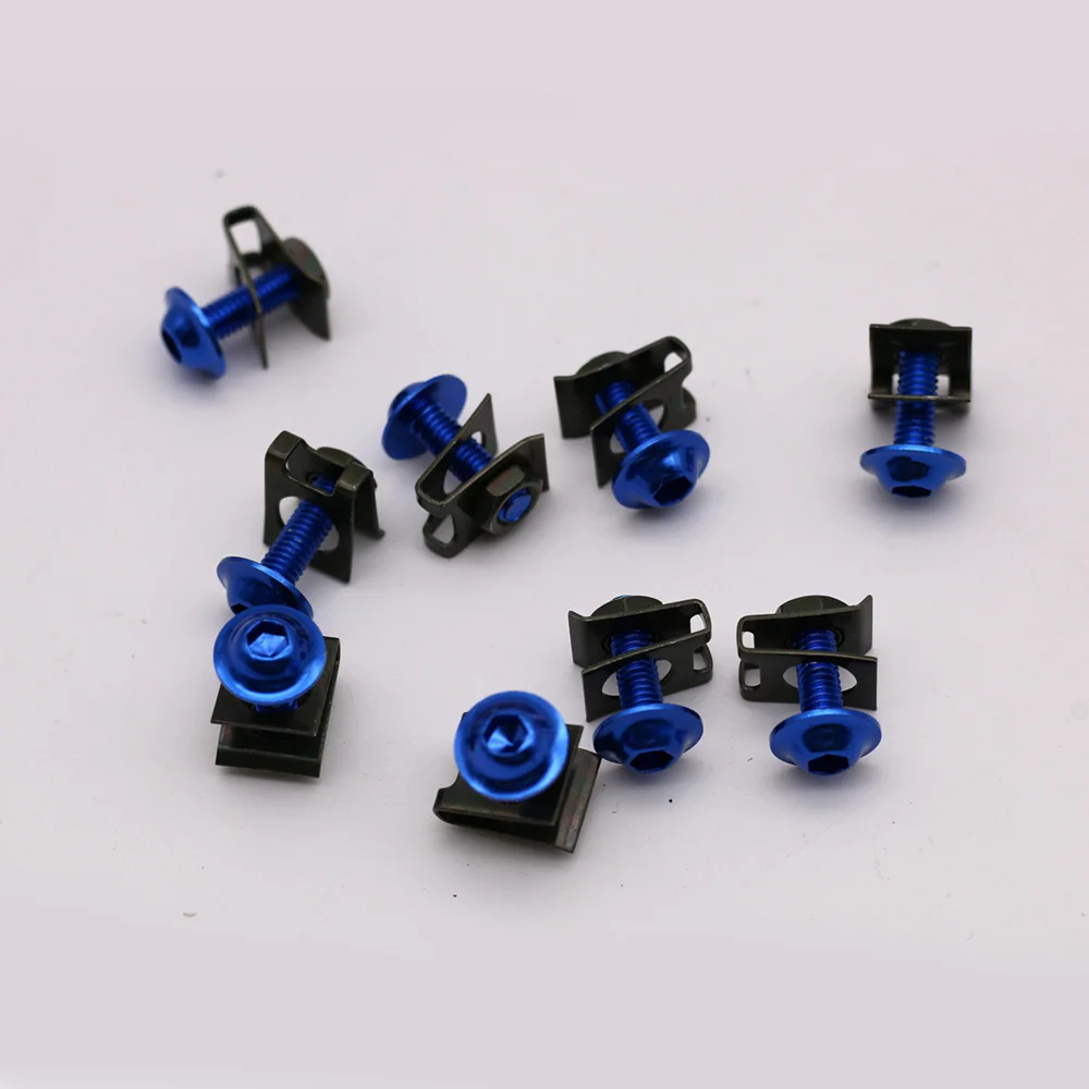 10PCS/Set M6 6mm Motorcycle Fairing Bolts Spire Speed Fastener Clips Screw Spring Bolots Nuts Motocicleta Scooters | Автомобили и
