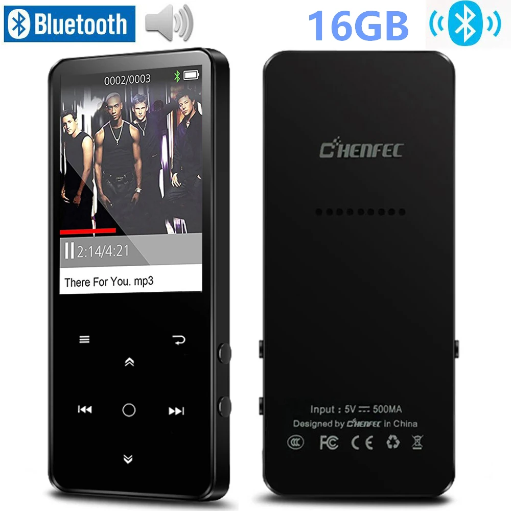 CHENFEC C10 Bluetooth 4,0 MP3 плеер 16 Гб металл с 2,4 дюймов Большой HD экран Поддержка динамик FM радио Музыкальный рекордер радиосд MP3