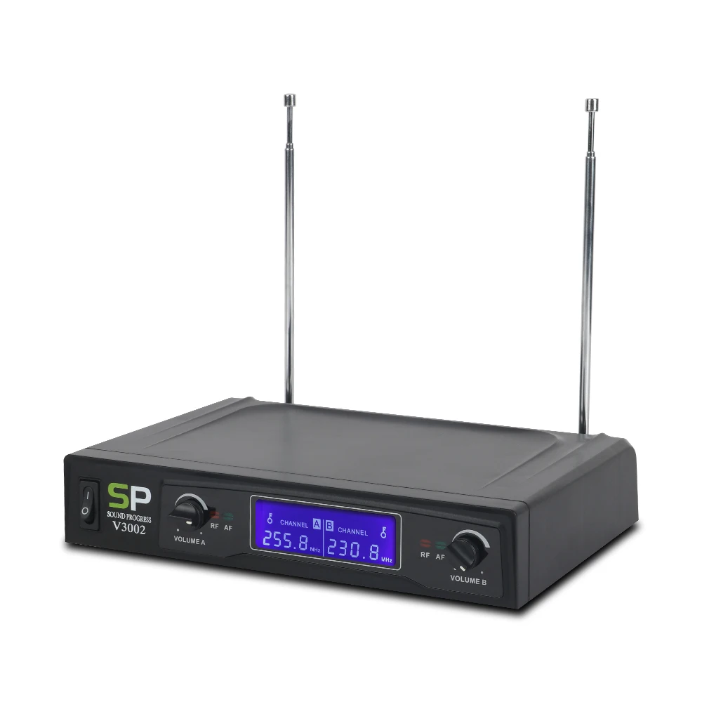 SOUNDPROGRESS V3002 VHF Беспроводная микрофонная система с ручным микрофоном двухсторонний канал дизайн анти-помехи