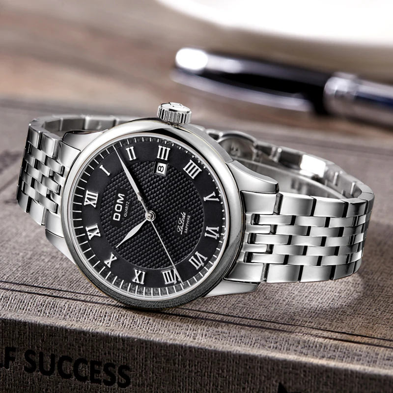 DOM мужские часы лучший бренд класса люкс кварцевые повседневные стальные