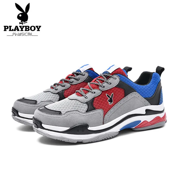 PLAYBOY/ г.; Лидер продаж; Летние водонепроницаемые мокасины; мужские кроссовки дышащие сетчатые лоферы; мужская повседневная обувь; удобная мягкая мужская обувь - Цвет: Красный