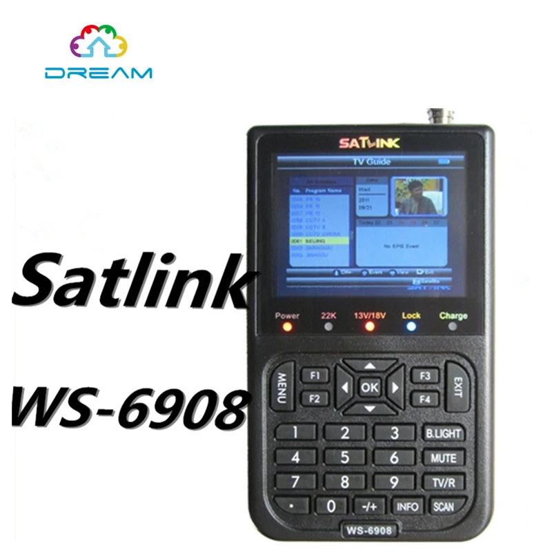 Оригинал Satlink WS 6908 3.5 дюйма ЖК дисплей DVB S FTA цифровой спутниковый сигнал искатель