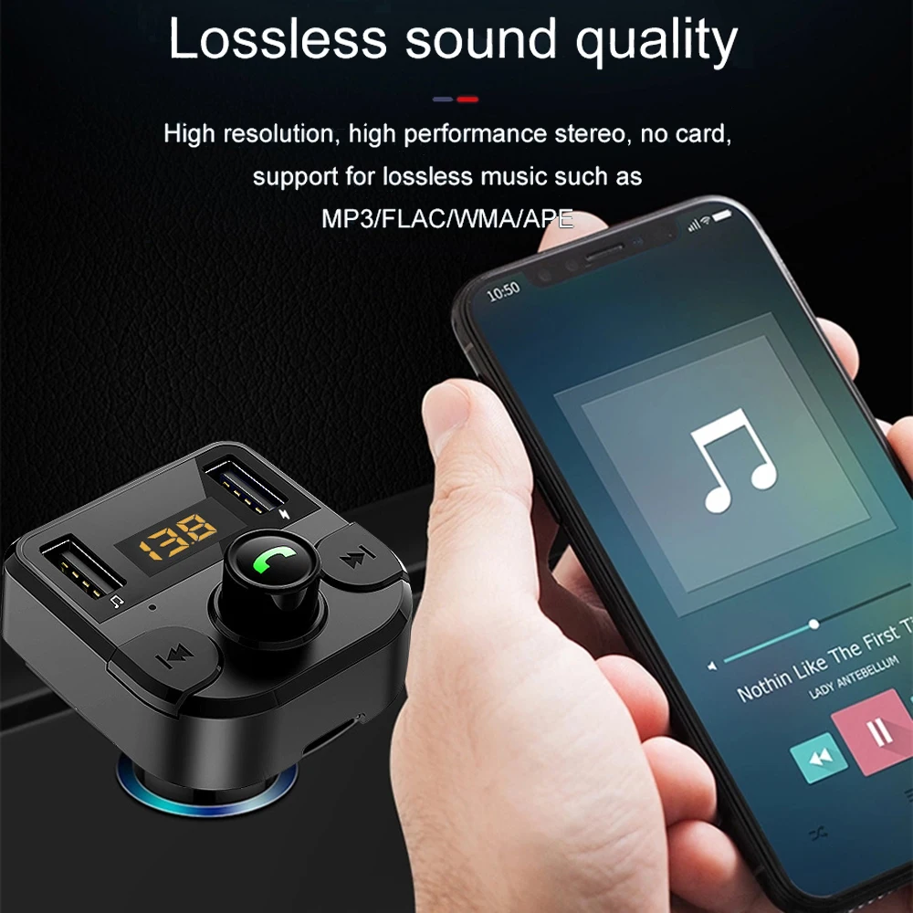 Автомобильный Mp3 плеер Bluetooth 5 0 FM передатчик с U диском TF автомобильное