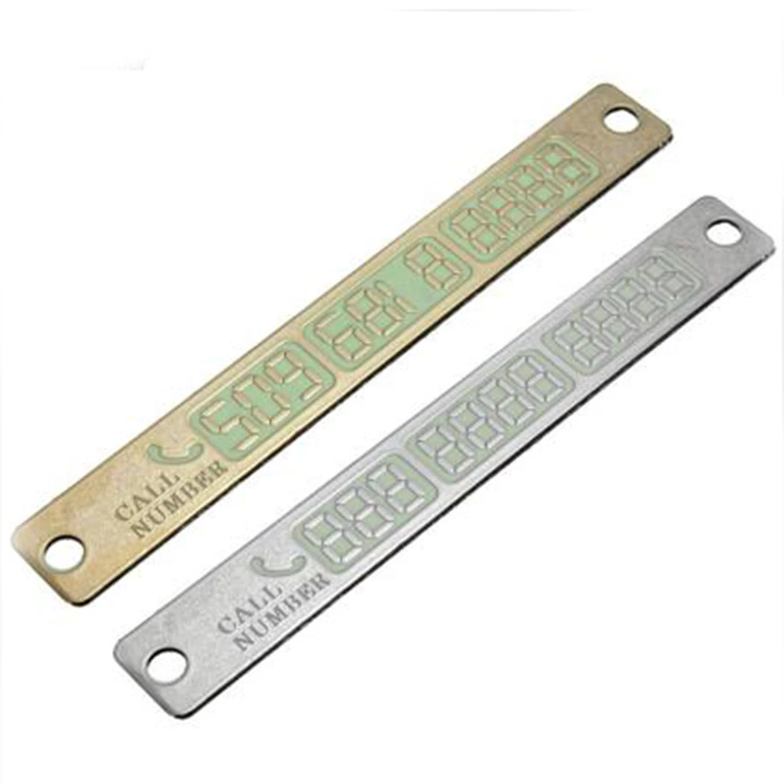 

Golden/silver 1PC Car Luminous Temporary Car Parking Card Notification Sucker Plate Car Parking Phone Number Card 15*2cm