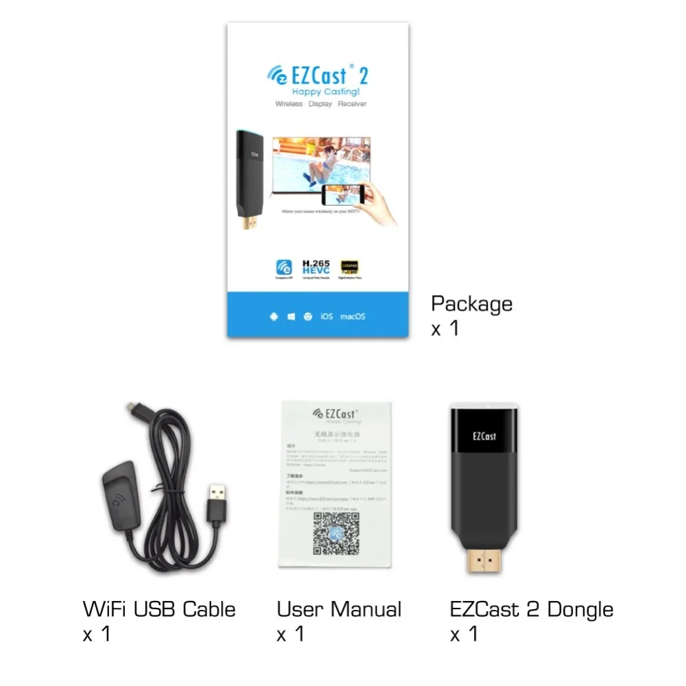 Новый EZCast2 2 4 г/5 г HDMI двухдиапазонный Wi Fi Дисплей ТВ универсальный Беспроводной