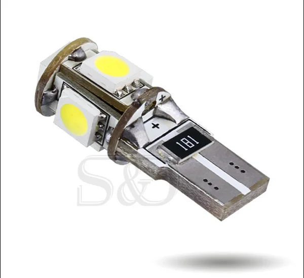 2шт T10 5 SMD чистый белый CANBUS безотказный интерьер автомобиля 194/501 W5W светодиодный