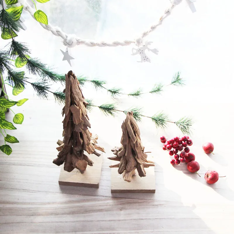 Оригинальные деревянные украшения для рождественской елки настольные Статуэтки