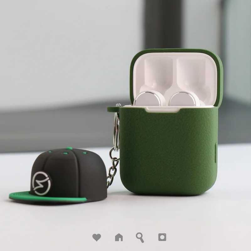 case with hat Силиконовый чехол для Xiaomi Airdots Pro чехол силиконовый чехол с карабином сумка с крючком для Air TWS беспроводная гарнитура зарядная коробка - Цвет: case with hat