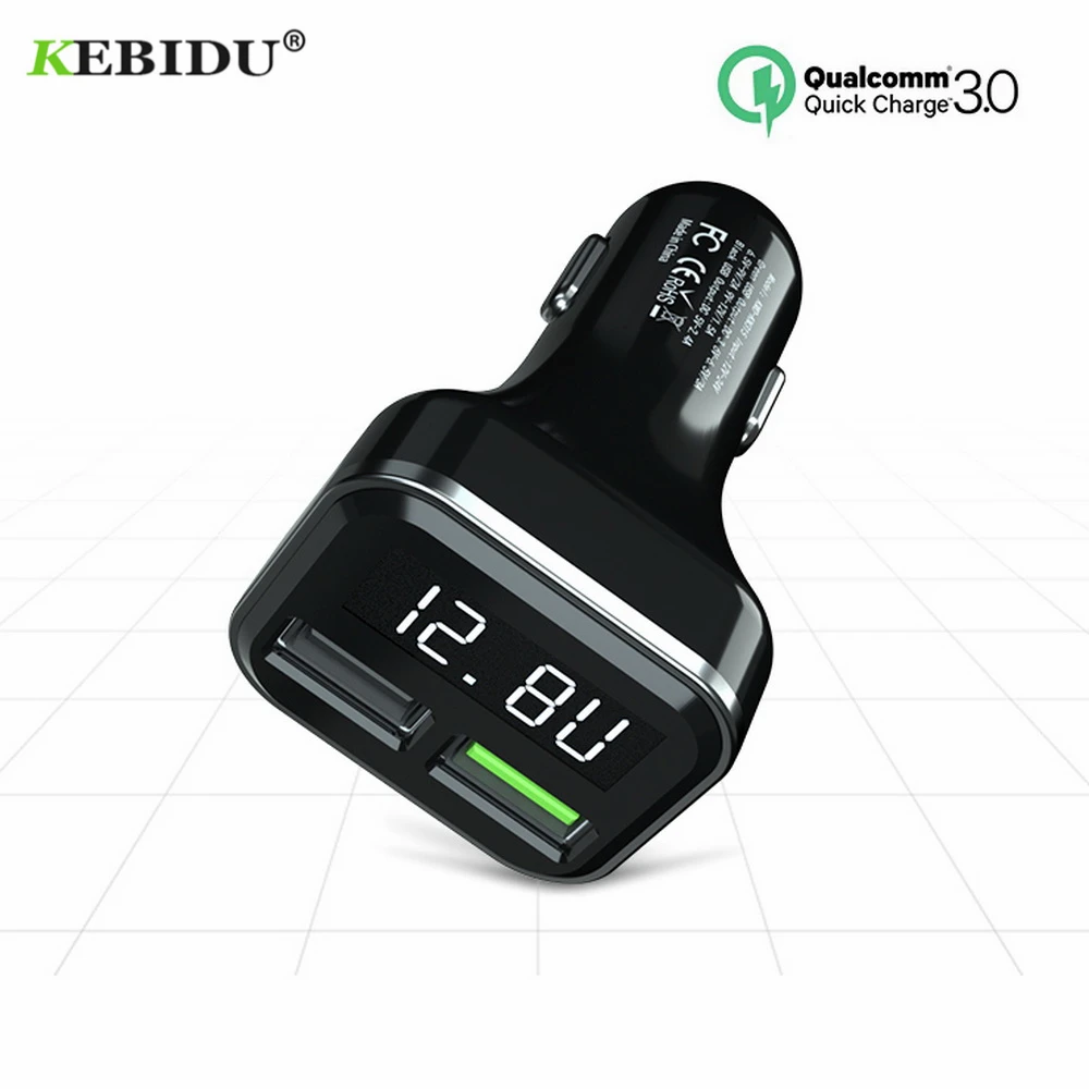 Kebidu kn315 QC3.0 + 2.4A Dual USB Автомобильное зарядное устройство Quick Charge мобильный телефон