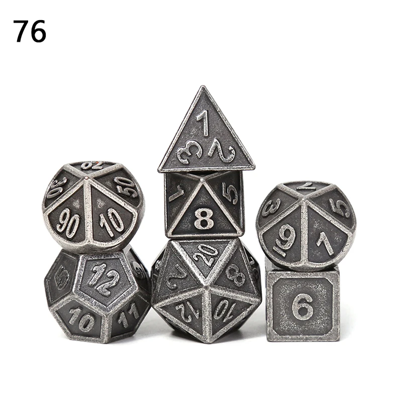 Chengshuo rpg кости многогранные наборы металла dnd Подземелья и Драконы настольные игры цинковый сплав синий кубики цифровой узор d20 10 8 12