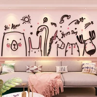 creative ins lovely pets diy childrens room bedroom home living room tv background wall decoration 3d acrylic wall sticker