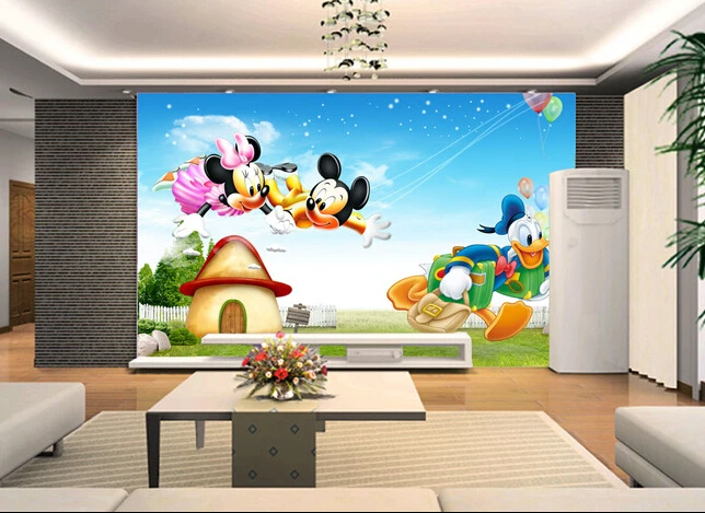 Пользовательские обои papel DE parede infantil мыши и старой утки для детской комнаты