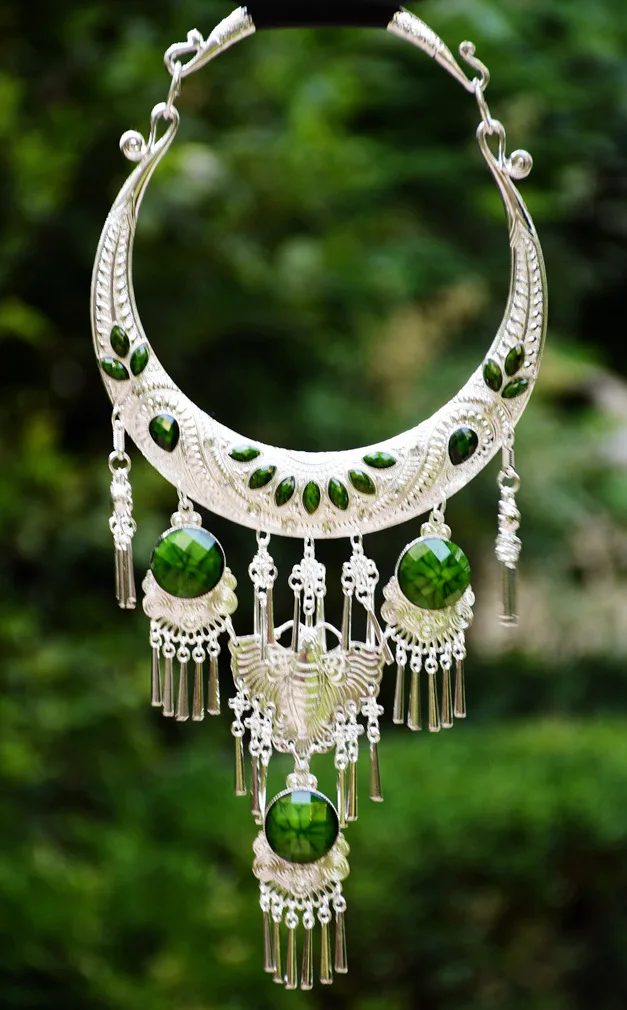 Многоцветные камни Этническая мода винтажный свитер с вышивкой ожерелье