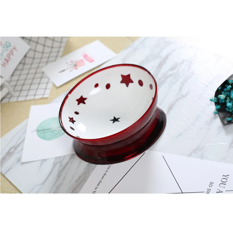 Миска для домашней собаки, непромокаемая, износостойкая, из кристаллических смол AS, безопасная, нетоксичная, с наклоном для кота.