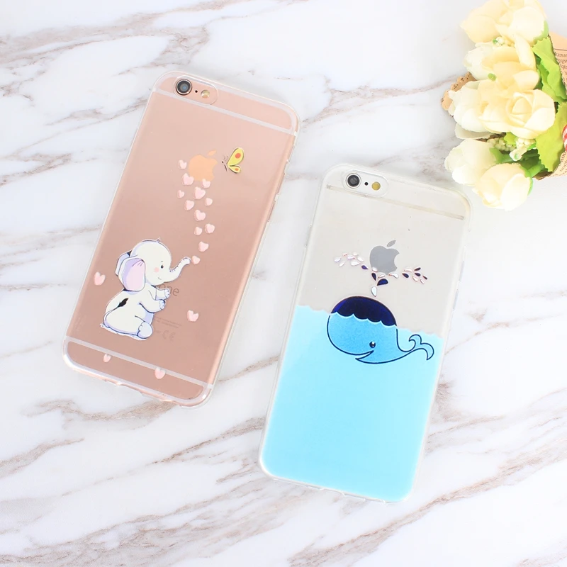 Розовый Милый Слон Мягкий ТПУ чехол для телефона Apple iPhone X XS Eat 8 7 6S Plus 5S SE 5 Чехлы Coque