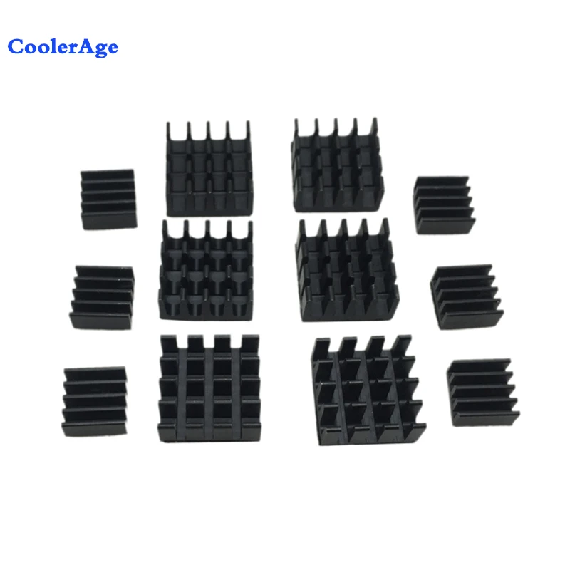 CoolerAge 5 наборов (15 шт.) кулер Raspberry Pi черные алюминиевые радиаторы наборы