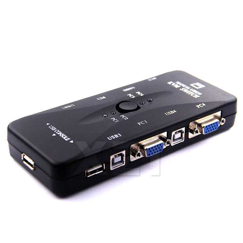 4 порта USB2.0 KVM переключатель VGA печать автоматический монитор разветвитель