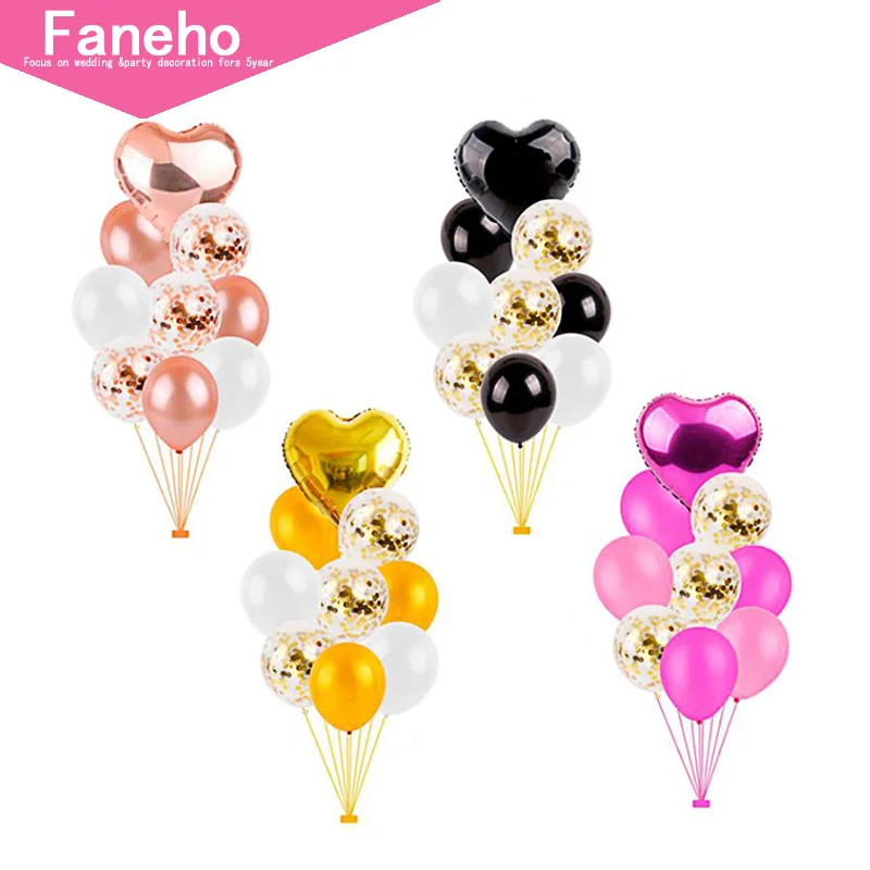 Oro Rosa corazn фольга globos Feliz cumplea OS decoracin de la Boda Helio Aire bebeiducha confeti Globo|Воздушные шары и