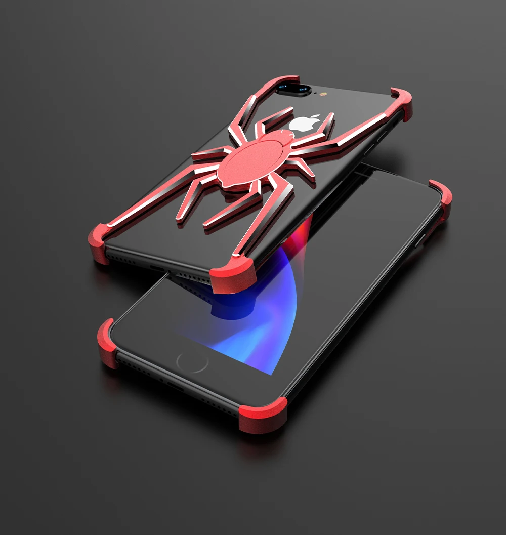 Металлический чехол для телефона для iphone 8 plus 7plus сверхпрочный металлический каркас Броня корпус для iphone 8 7 человек-паук противоударный чехол