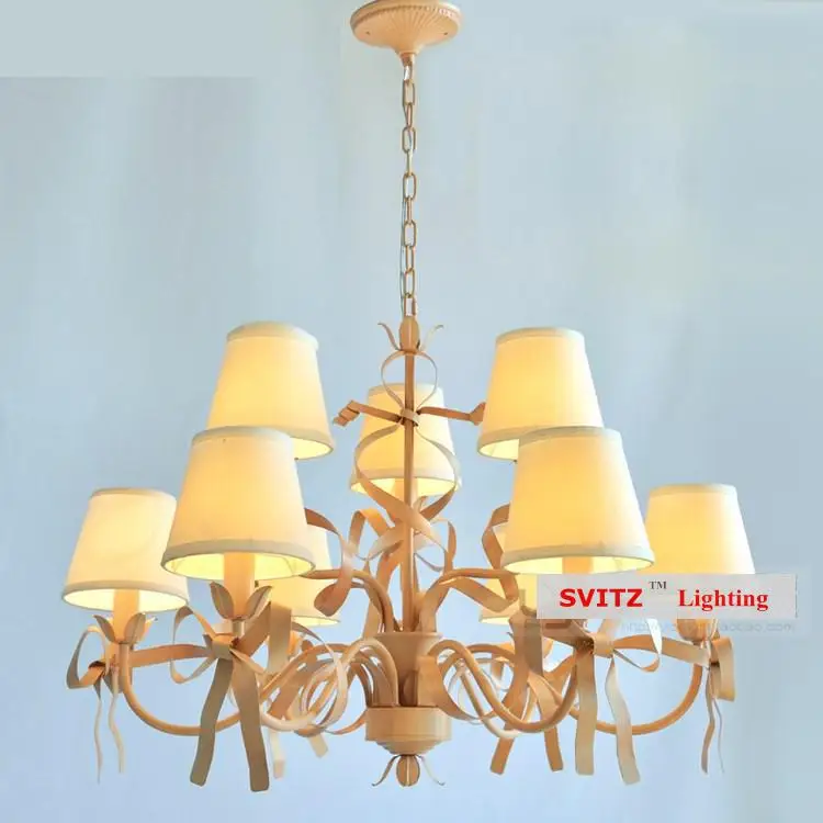 Теплая светодиодная люстра с розовой лентой освещение для комнаты девушки