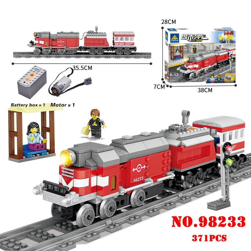 KAZI совместим с Technic Электрический поезд город Rail Creator строительные блоки кирпичи мальчиков наборы игрушек для детей