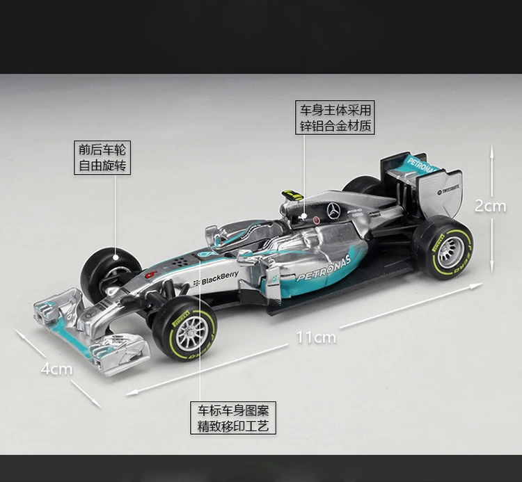 1:43 Масштаб симулятор металлический F1 Автомобиль Benz гоночный автомобиль модель сплав Formulaa 1 игрушечный автомобиль литье под давлением Автомобиль Образование оригинальная коробка детская игрушка подарок