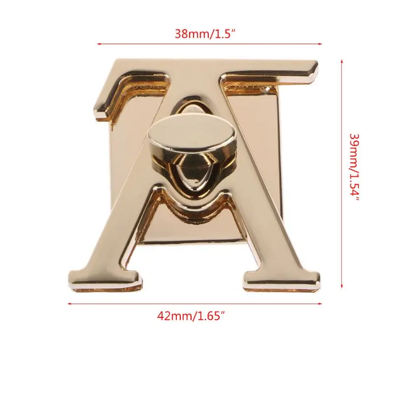 

V Shape Clasp Turn Lock Twist Locks Metal Hardware For DIY Handbag Bag Purse 4.2x3.9x3.8cm