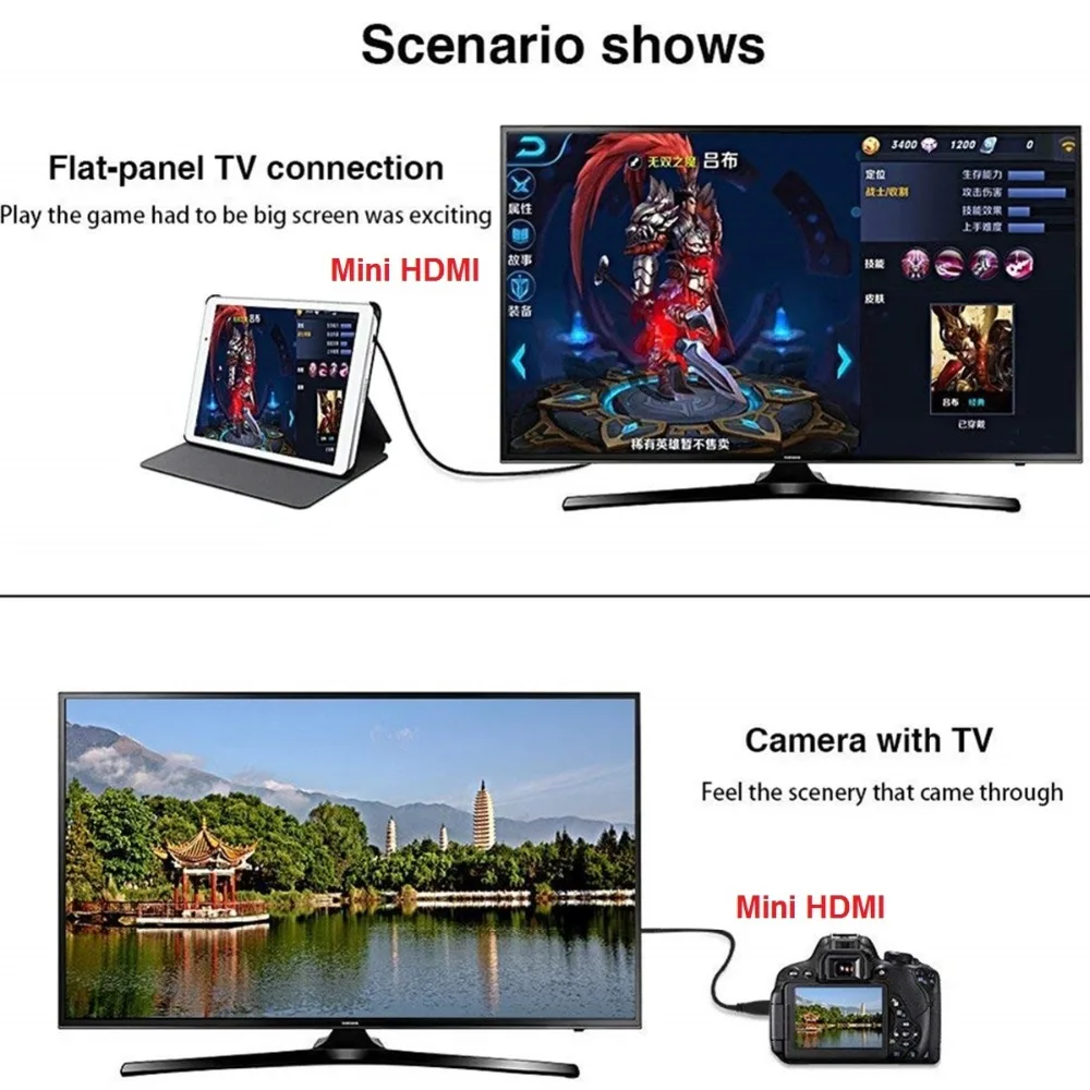 Высокоскоростной мини Кабель HDMI с позолоченным покрытием 1 м 2 3 5 штекер 1080P для