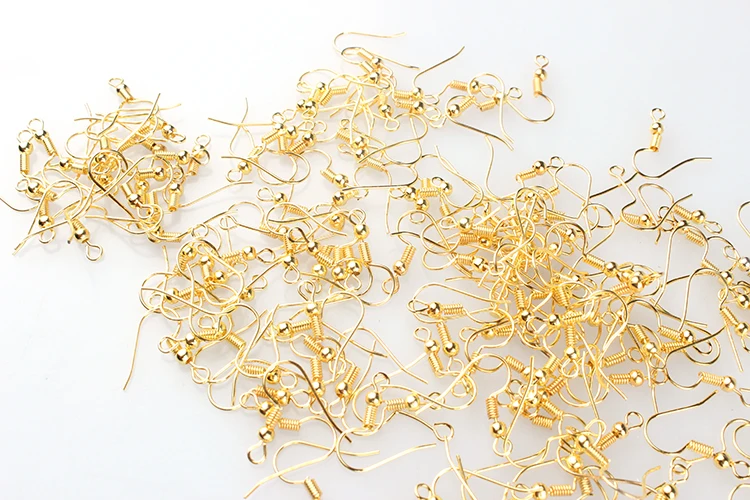 Бесплатная доставка золотые крючки для сережек с катушкой фурнитура 100 шт./лот