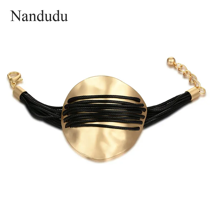 Nandudu Новое поступление обертывание кожаный веревочный браслет для женщин