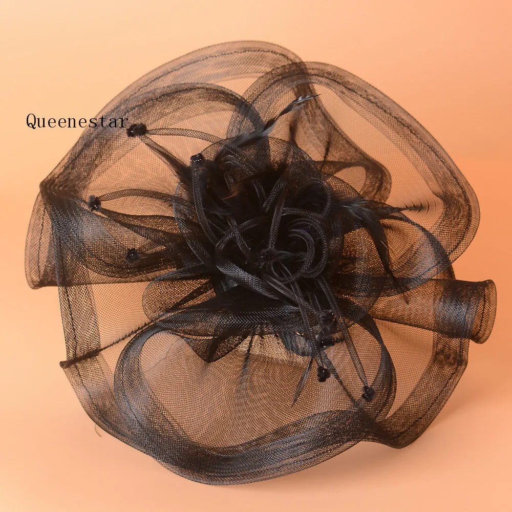 New Vogue Black Wedding Hat Fascinator Clip Feather Mesh Net Headdress Women Bridal Cocktail Gauze Floral Hair Accessories |