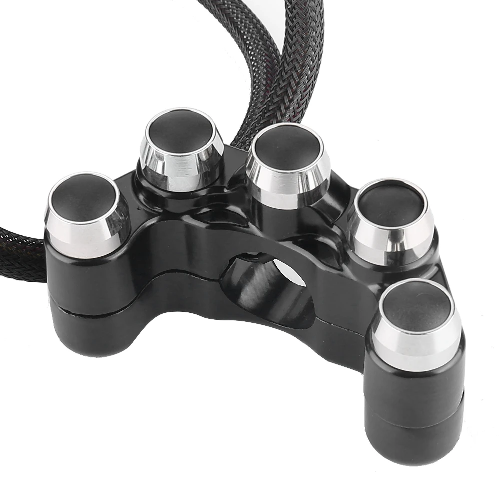 

CNC Aluminium Handlebar Switch ON/OFF Automatic Return 5 Button Universal For Motorcycles With 7/8 Inch 22mm Diameter Handlebar