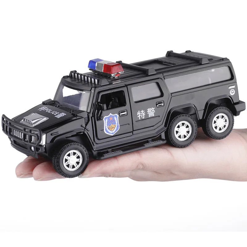CLX 6 Круглый Hummer полицейский автомобиль сплава Модель автомобиля звук и свет