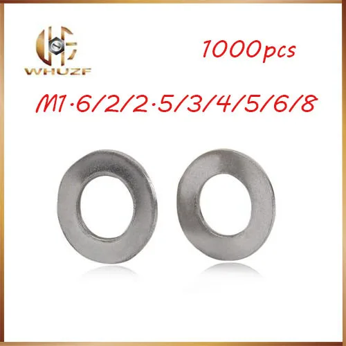 

Free ship 1000Pcs DIN125 304 Stainless Steel Flat Washer Plain Washer Gaskets M2 M2.5 M3 M3.5 M4 M5 M6 M8 HW001