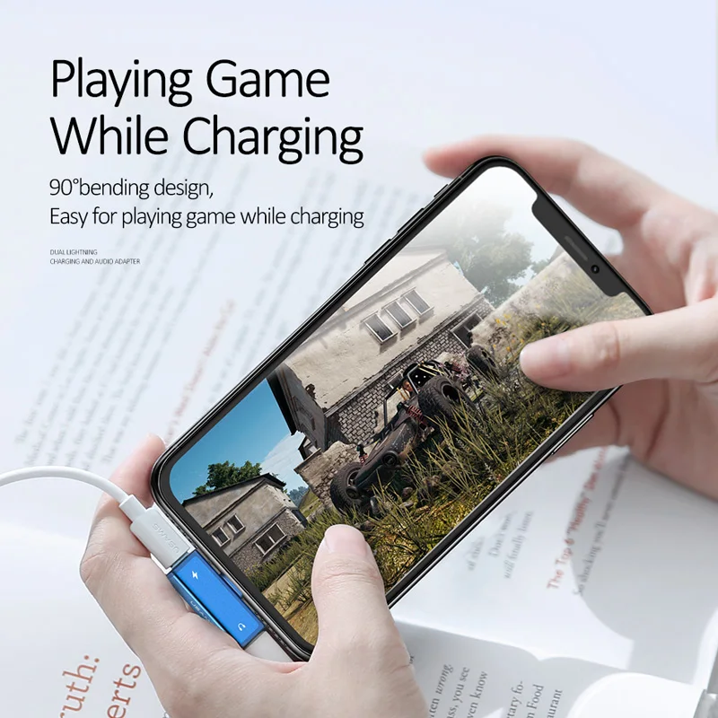 USAMS 4 в 1 двойное освещение зарядка и аудио адаптер OTG для iPhone X XR XS Зарядка телефона