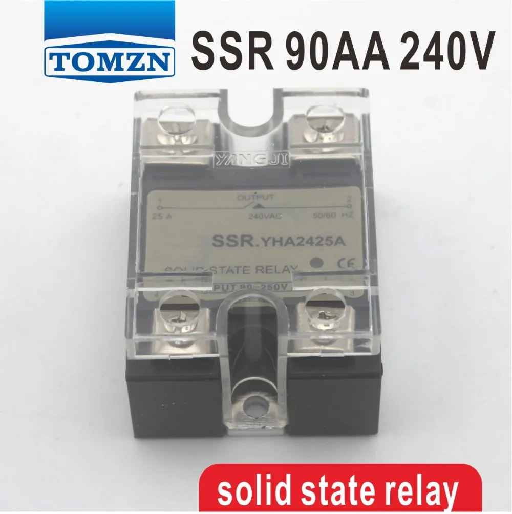 

90AA SSR вход 90-250 В AC нагрузка 12-240 В AC Однофазное AC твердотельное реле