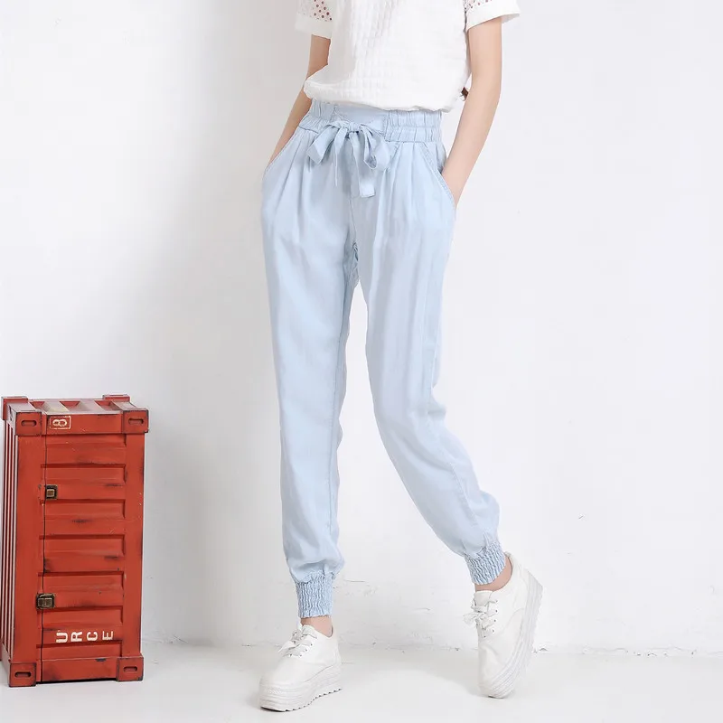 Новинка тонкие женские весенне летние брюки длиной до щиколотки Свободные