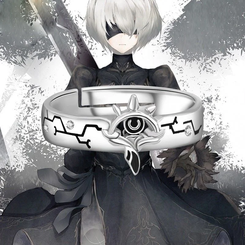 Game NieR:Automata YoRHa No.2 тип B 2B S925 серебряная подвеска кольцо костюм ювелирные изделия