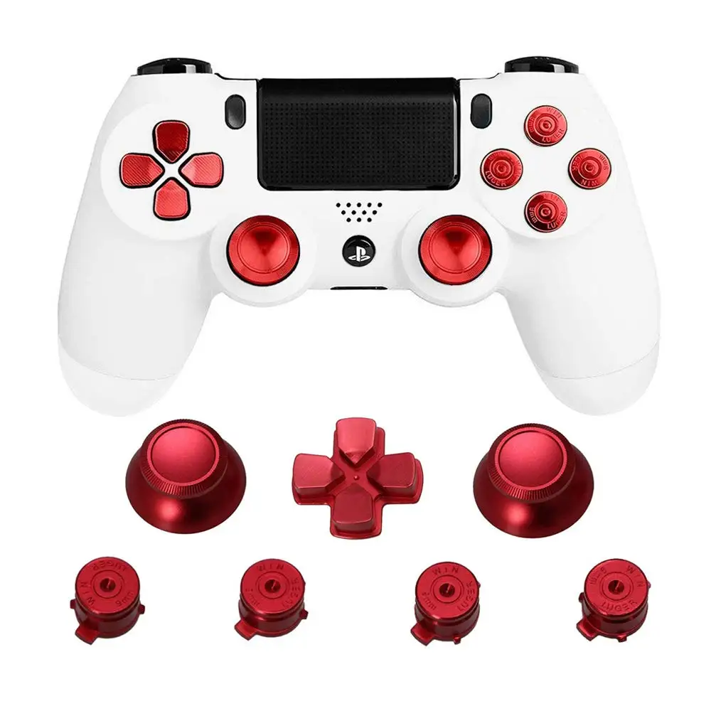 Empuñaduras de Metal para mando de PS4, repuesto de aluminio, botones ABXY Bullet, Thumbsticks cromados d-pad para Sony Playstation 4